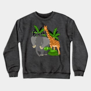 funny animals friends Crewneck Sweatshirt